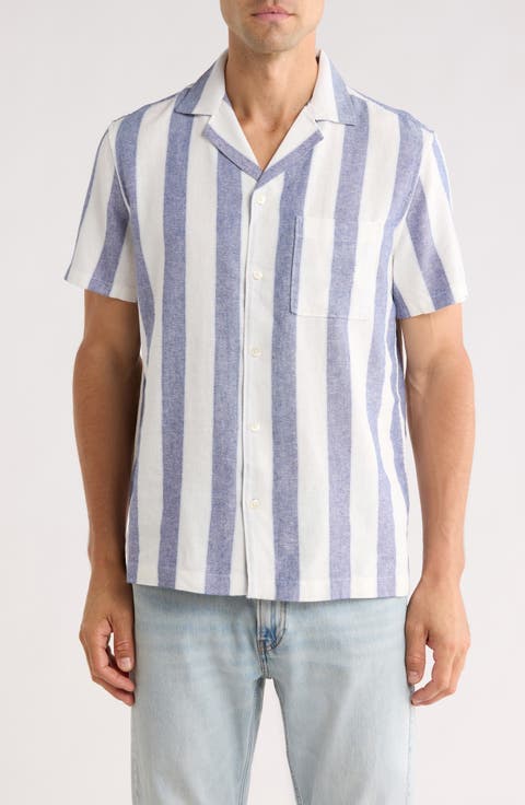 Linen Blend Camp Shirt