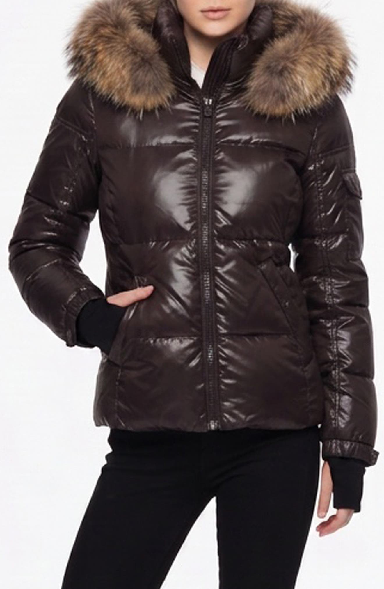 Allie Water Repellent Puffer Jacket with Removable Faux Fur Trim Hood