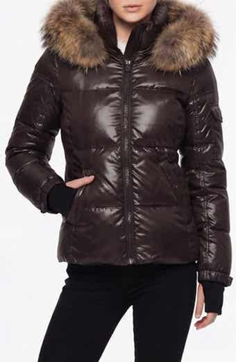 Allie Water Repellent Puffer Jacket with Removable Faux Fur Trim Hood