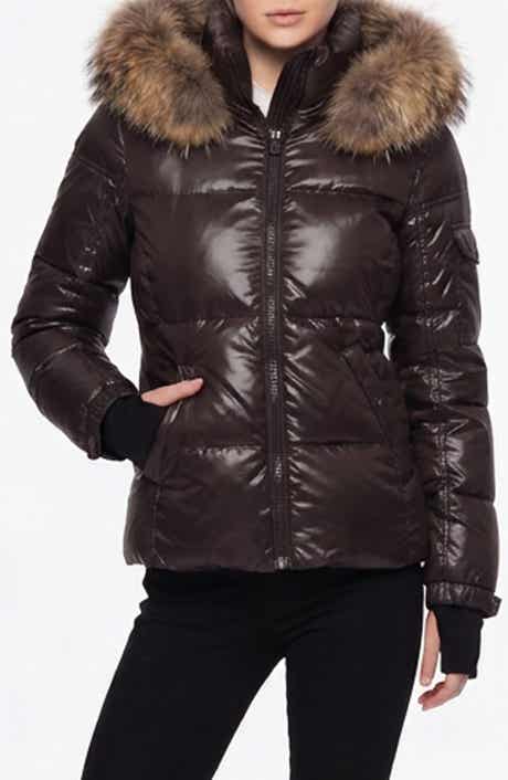 Allie Water Repellent Puffer Jacket with Removable Faux Fur Trim Hood
