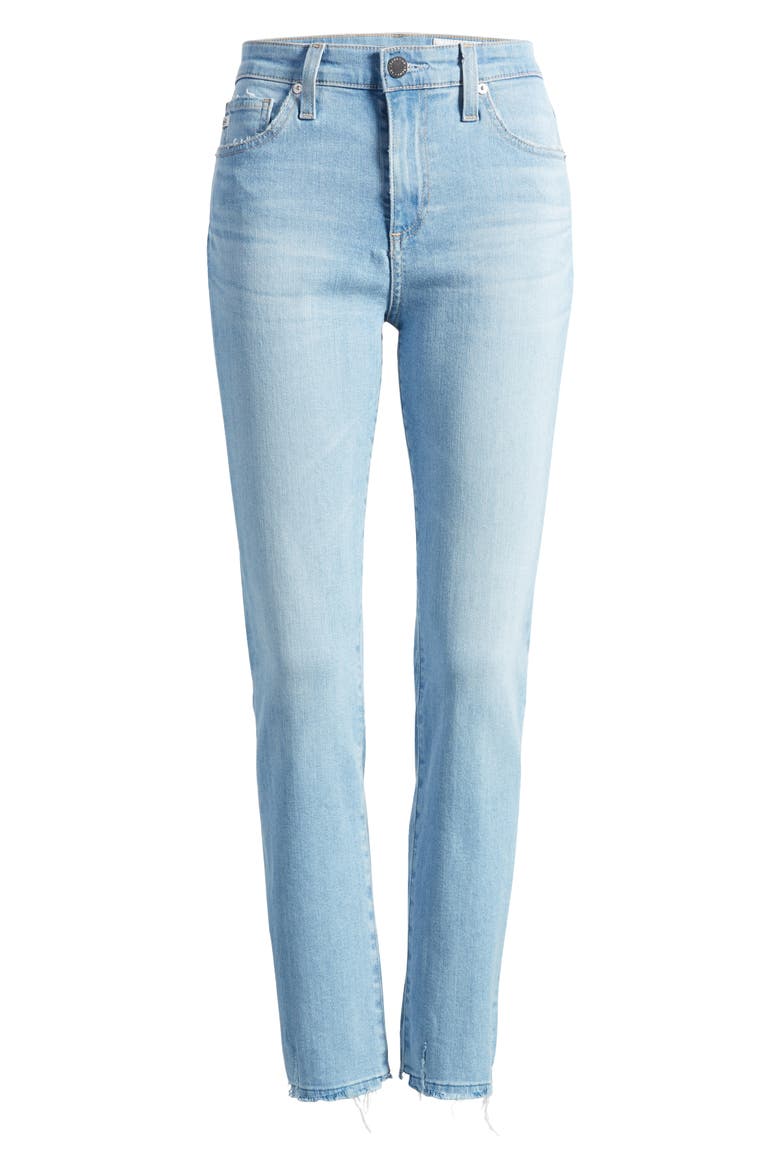 Mari High Waist Ankle Slim Jeans, Alternate, color, SUNLIT