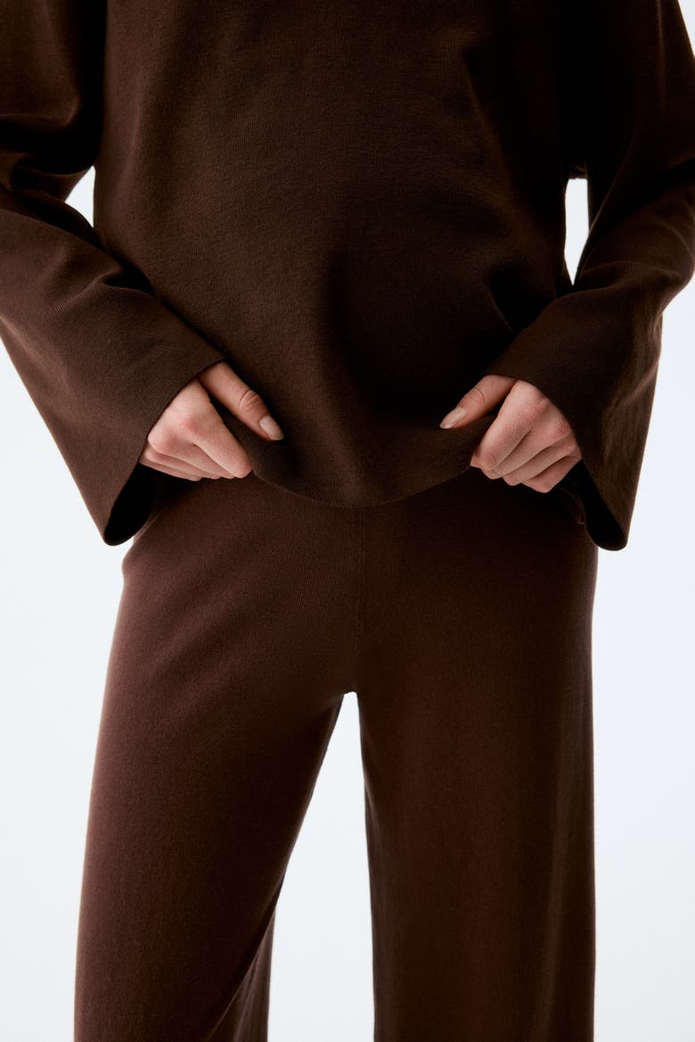 Mama Knitted Trousers, Alternate, color, Dark brown