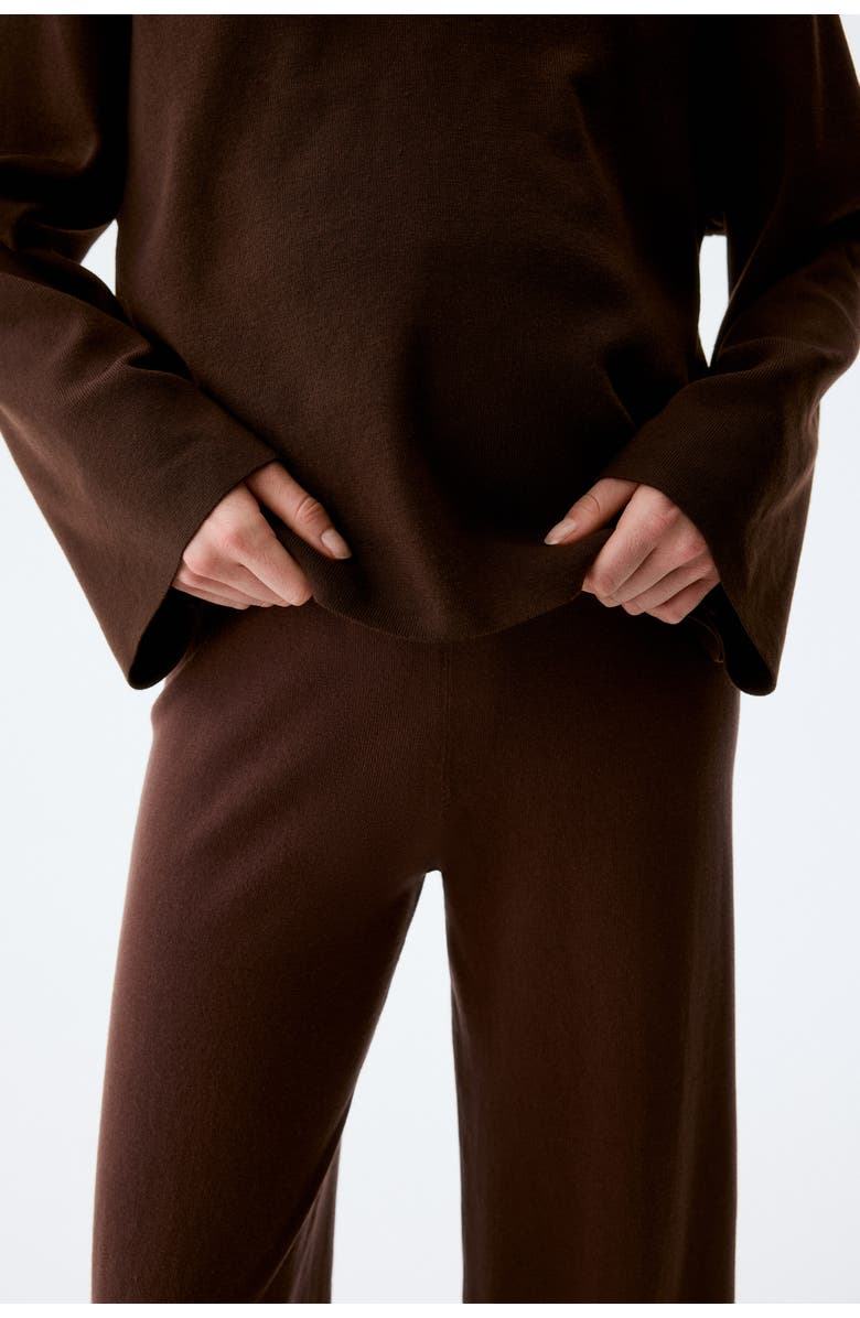H&M Mama Knitted Trousers, Alternate, color, Dark Brown
