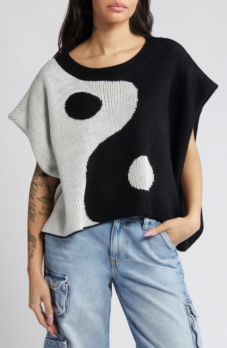 Dressed in Lala Yin & Yang Shoulder Pad Sweater, Main, color, 