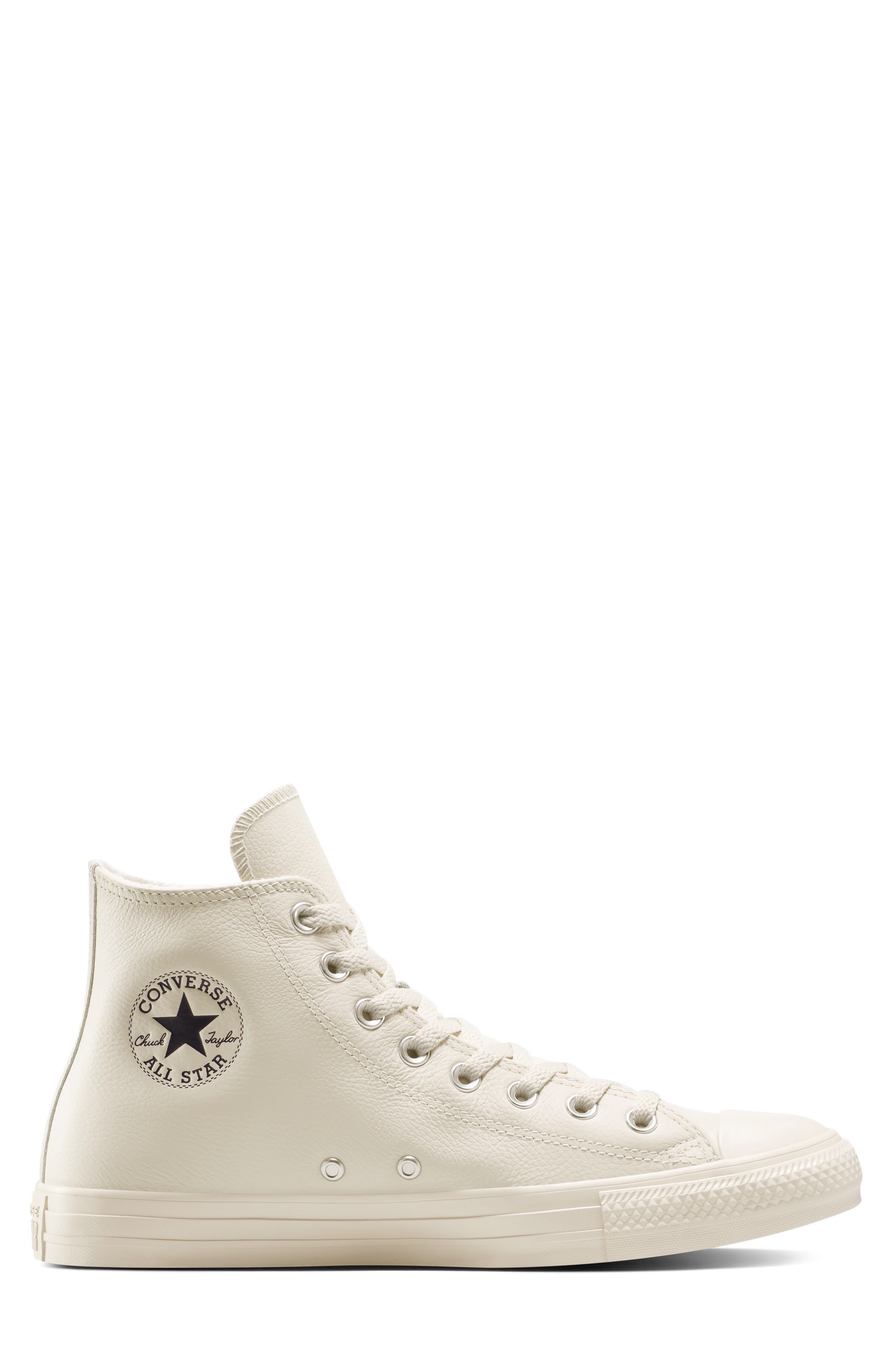 Converse Chuck Taylor<sup>®</sup> All Star<sup>®</sup> Water Repellent Leather High Top Sneaker, Alternate, color, Light Dune/ Black/ Light Dune