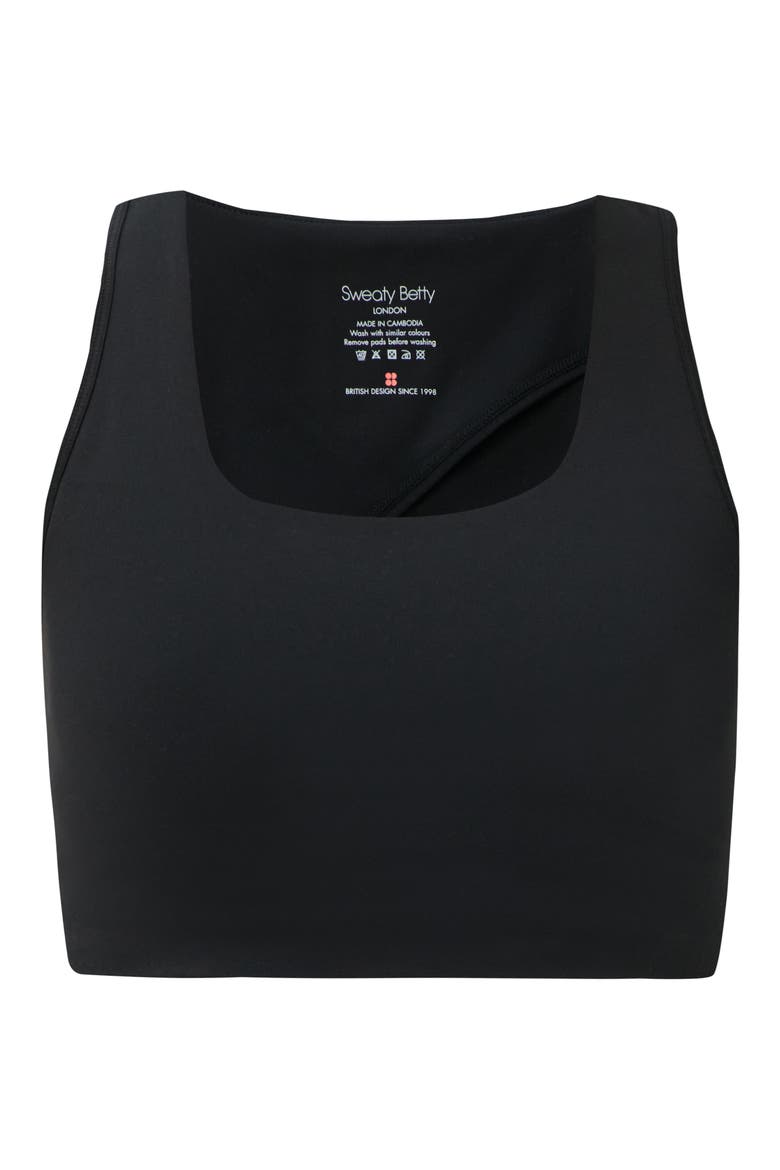 All Day Wrap Longline Sports Bra, Alternate, color, BLACK