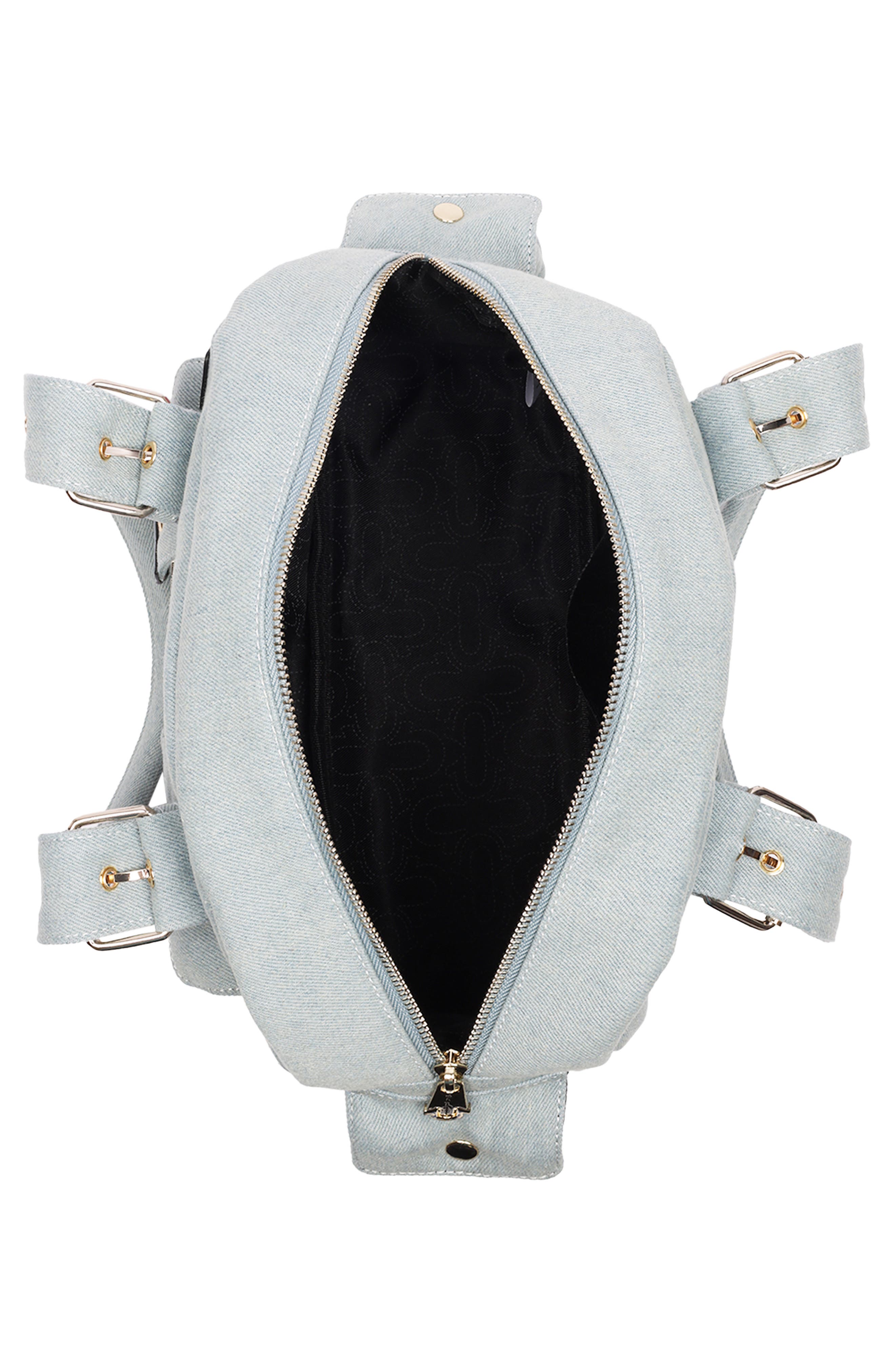 True Religion Multipatch Satchel Bag, Alternate, color, Denim