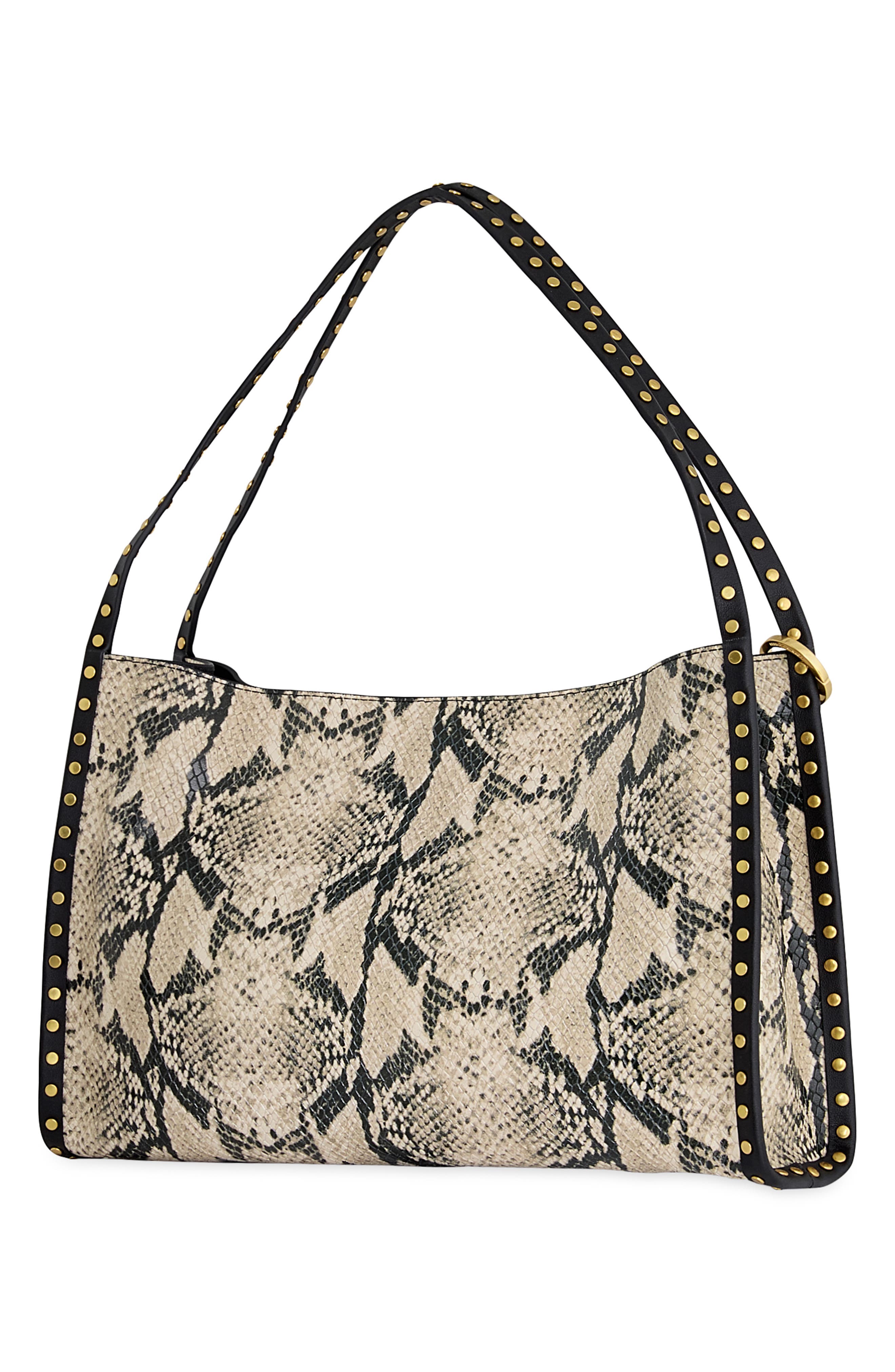 Dylan Snake Embossed Leather Shoulder Bag, Alternate, color, ORO SNAKE