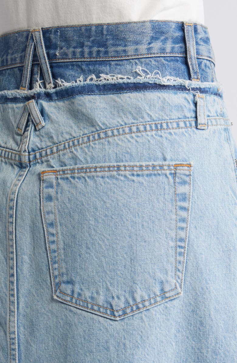 SLVRLAKE Re-Work Dallas Double High Waist Organic Cotton Denim Maxi Skirt, Alternate, color, 