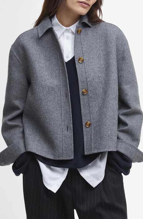 Barbour Emery Wool Blend Button-Up Shirt Jacket