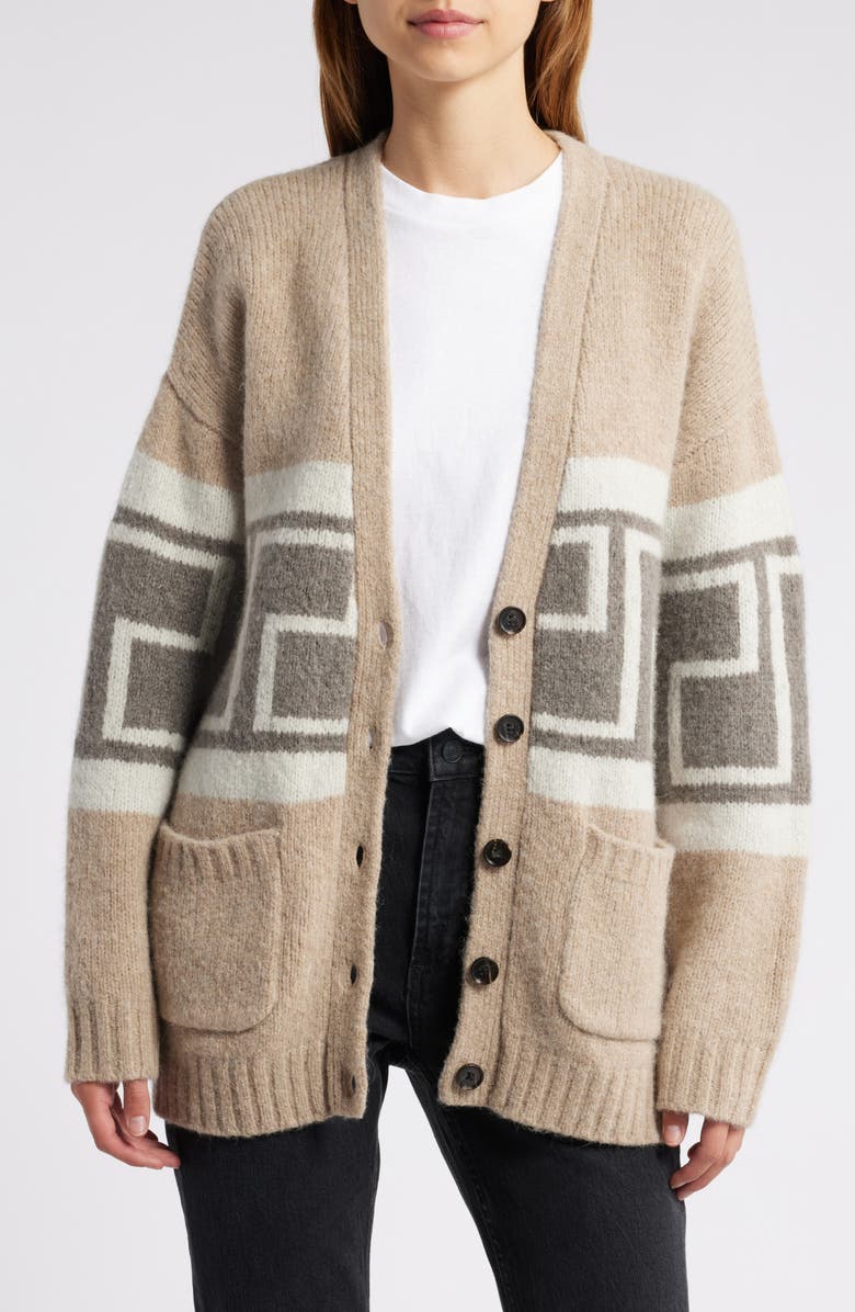Rails Chelsea Greek Key Wool Blend Cardigan, Main, color,