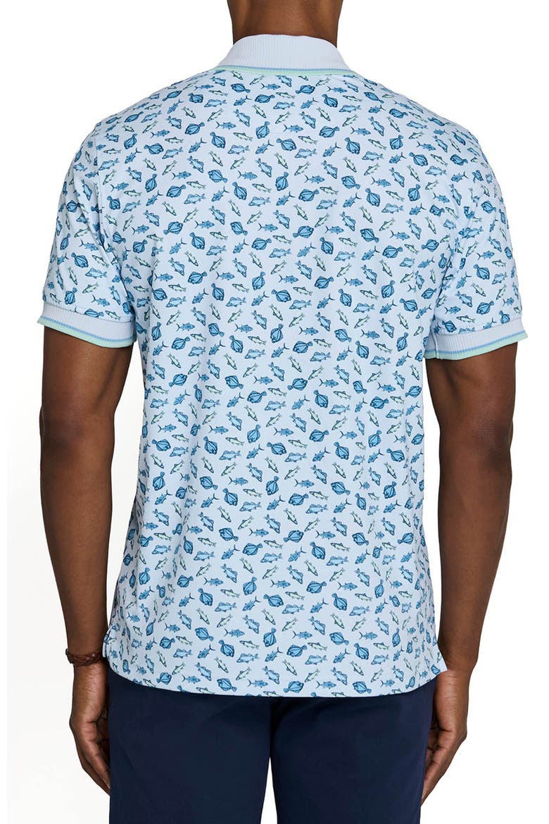 Slim Fit Gone Fishing Polo Short Sleeve Shirt, Alternate, color, NAVY/GREEN