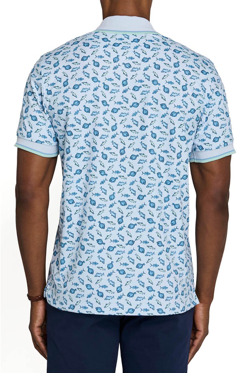 CONSTRUCT Slim Fit Gone Fishing Polo Short Sleeve Shirt, Alternate, color, Navy/Green