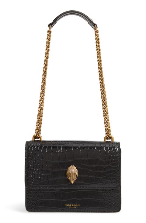 Shoreditch Crocodile Embossed Leather Crossbody Bag