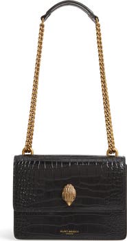 Kurt Geiger London Shoreditch Crocodile Embossed Leather Crossbody Bag