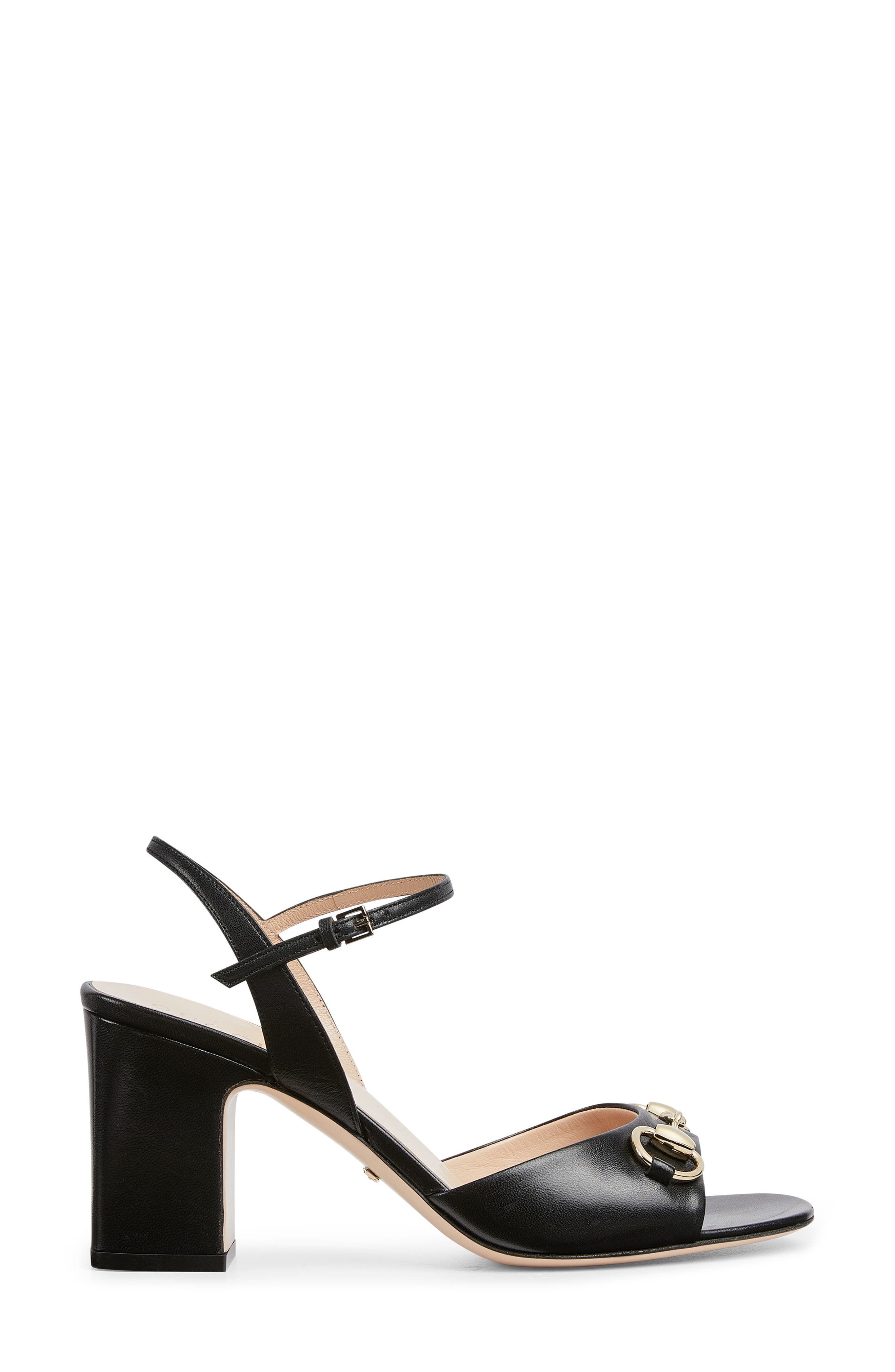 Gucci Horsebit Block Heel Sandal, Alternate, color, Nero