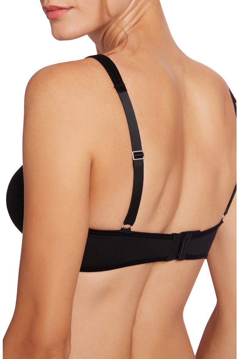Cotton Contour 3W Wireless Plunge Bra, Alternate, color, BLACK