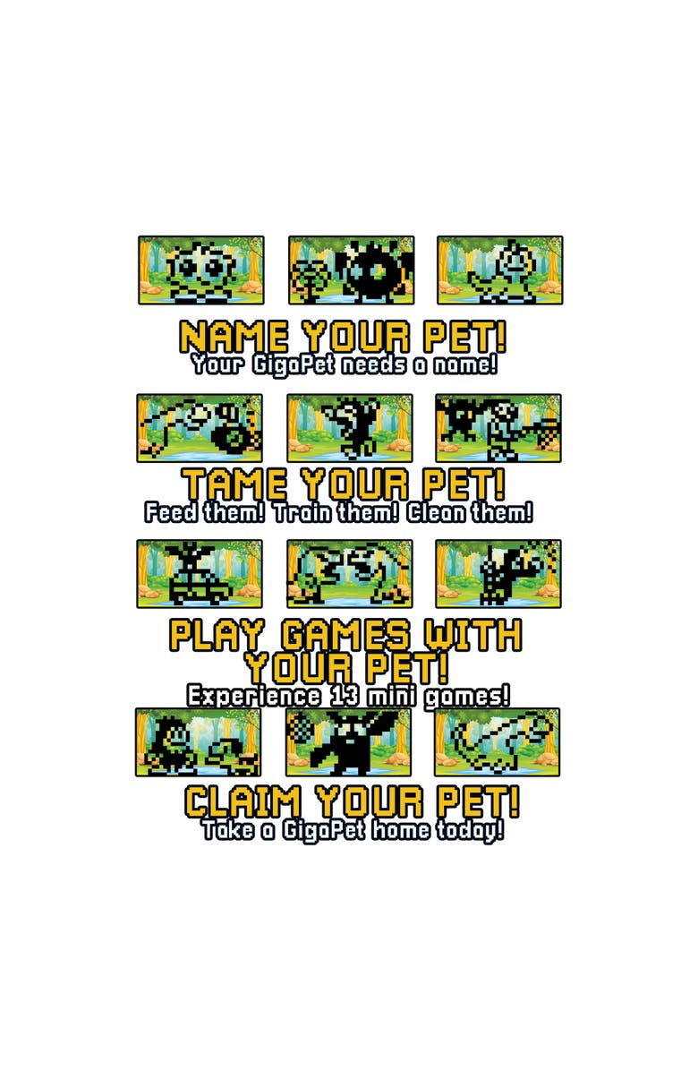 GigaPets Cryptids, 3 Pets in 1, Virtual Interactive Pet Keychain,Ages 5+, Alternate, color, Multicolored