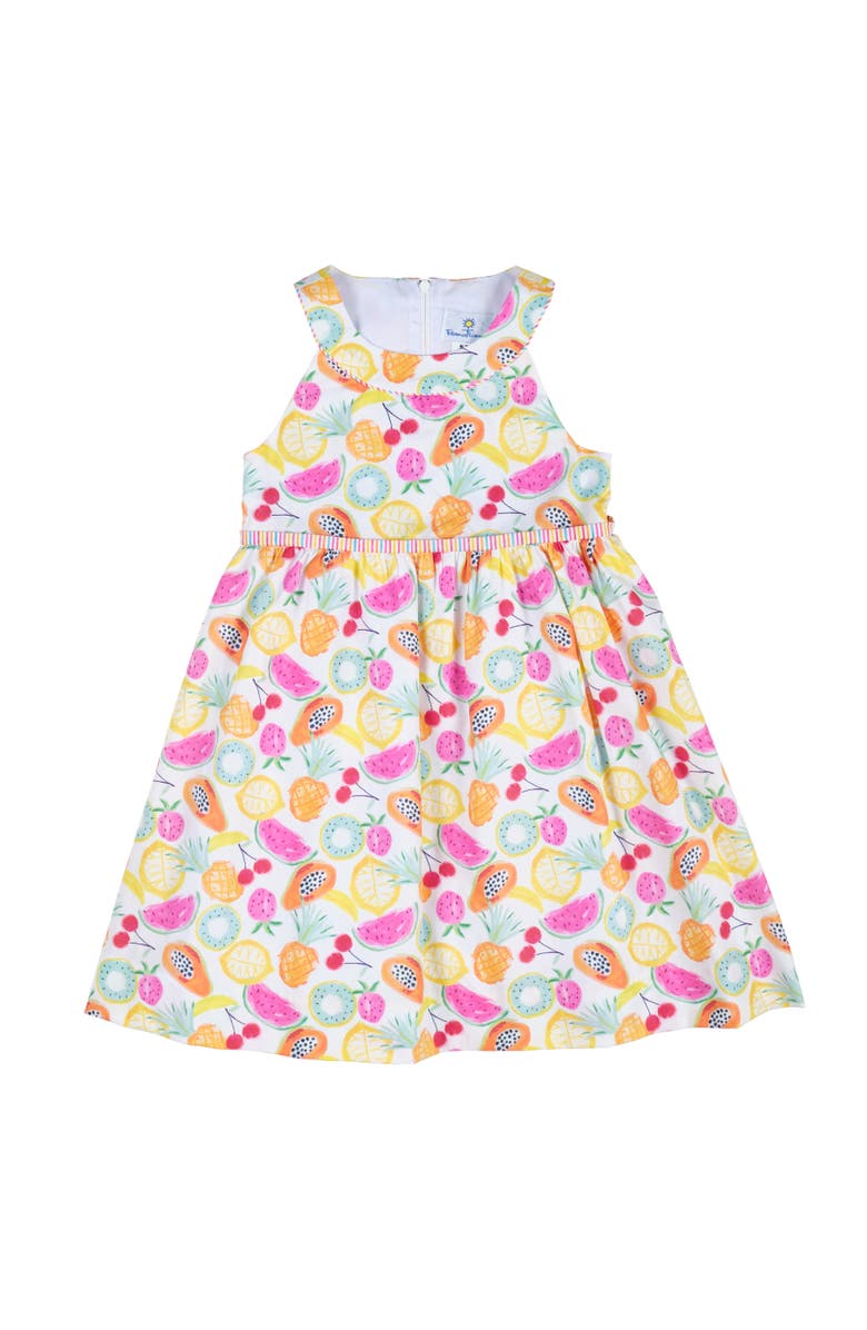 Florence Eiseman Fruit Print Dress, Main, color, White / Multicolor