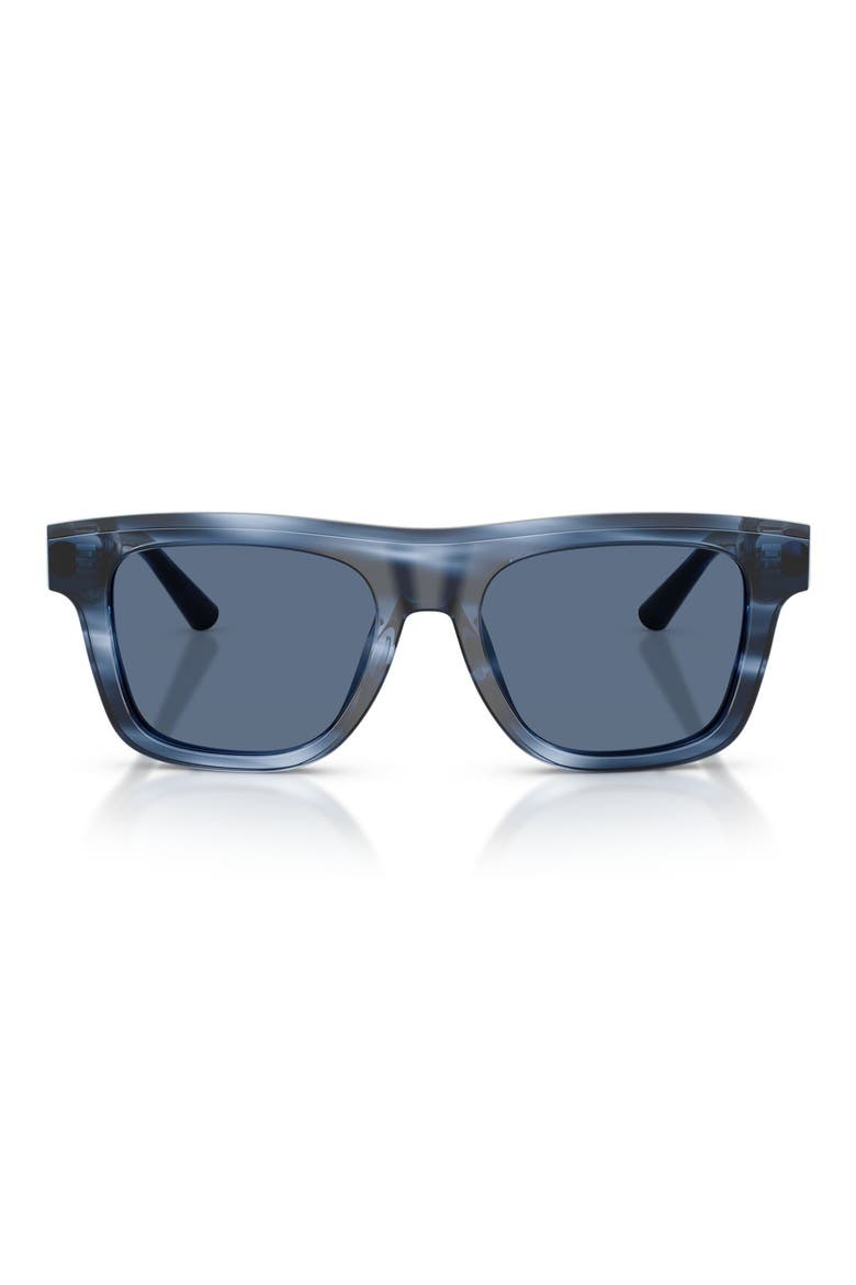 52mm Square Sunglasses, Main, color, STRIPED BLUE / DARK BLUE