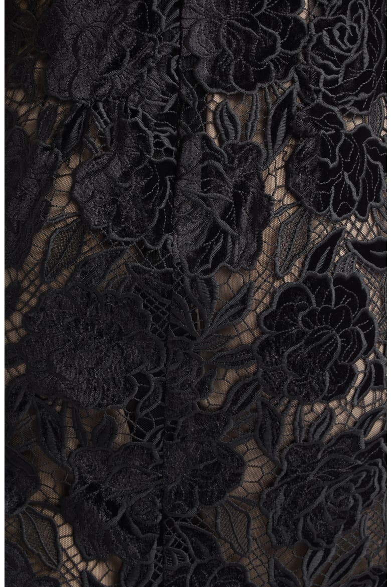 Velvet Rose Stretch Lace Cocktail Dress, Alternate, color, BLACK