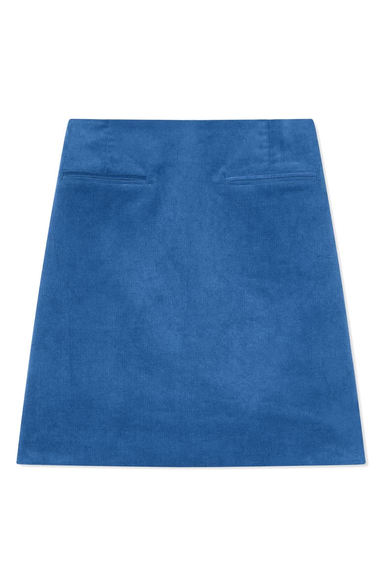 LK Bennett Deborah High Waist Corduroy Skirt, Alternate, color, Blue