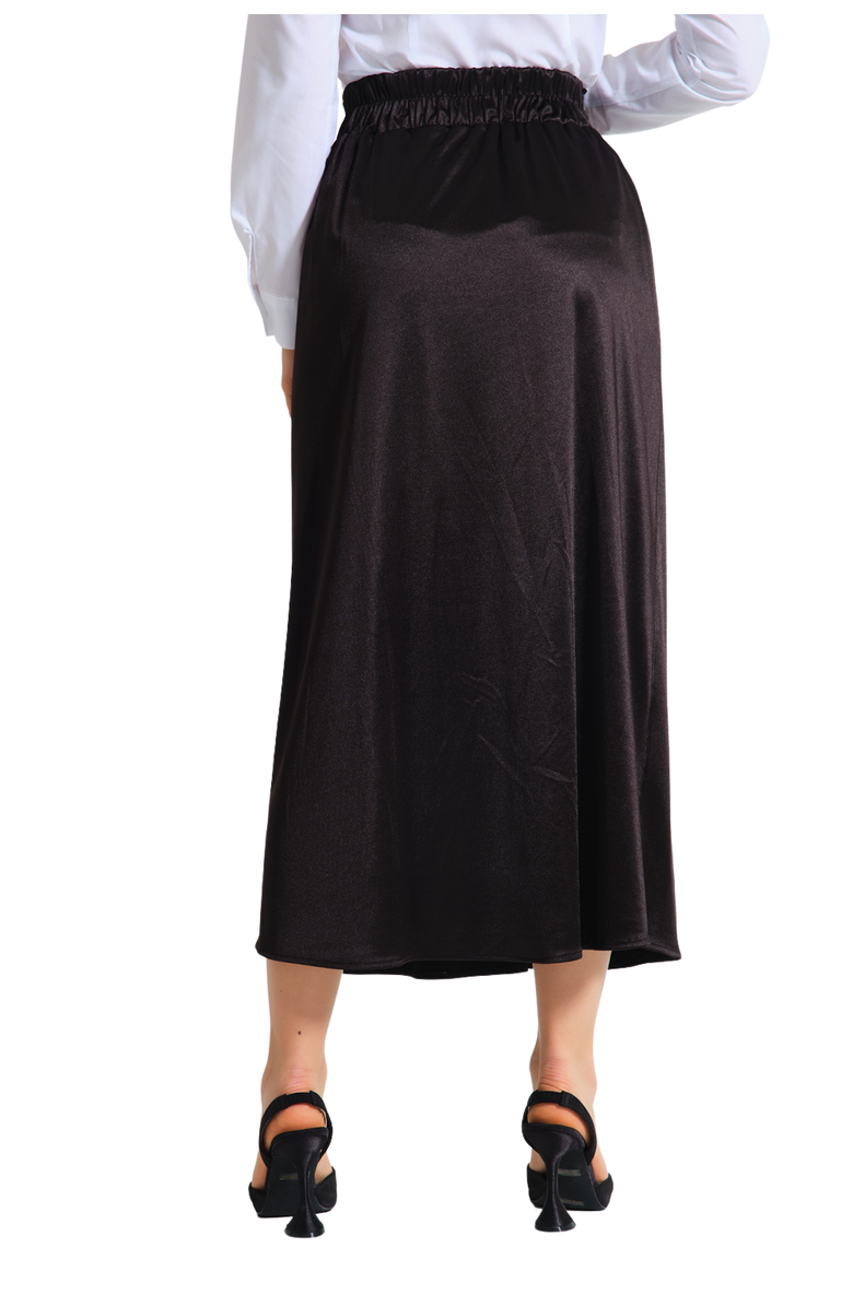 Mizalle Waisted Pleated Midi Skirt, Alternate, color, 