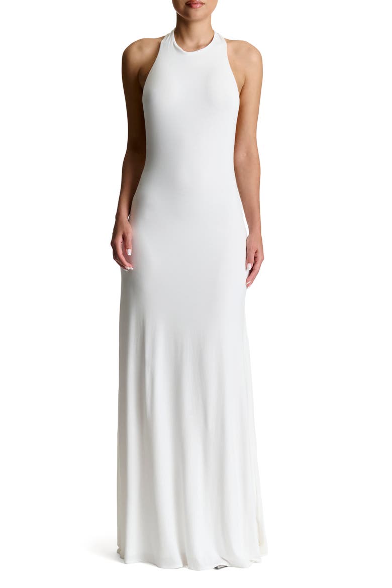 Maxi Halter Dress, Main, color, WHITE