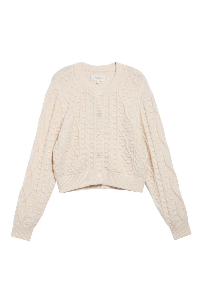 Rana Cable Knit Cardigan, Alternate, color, CREAM