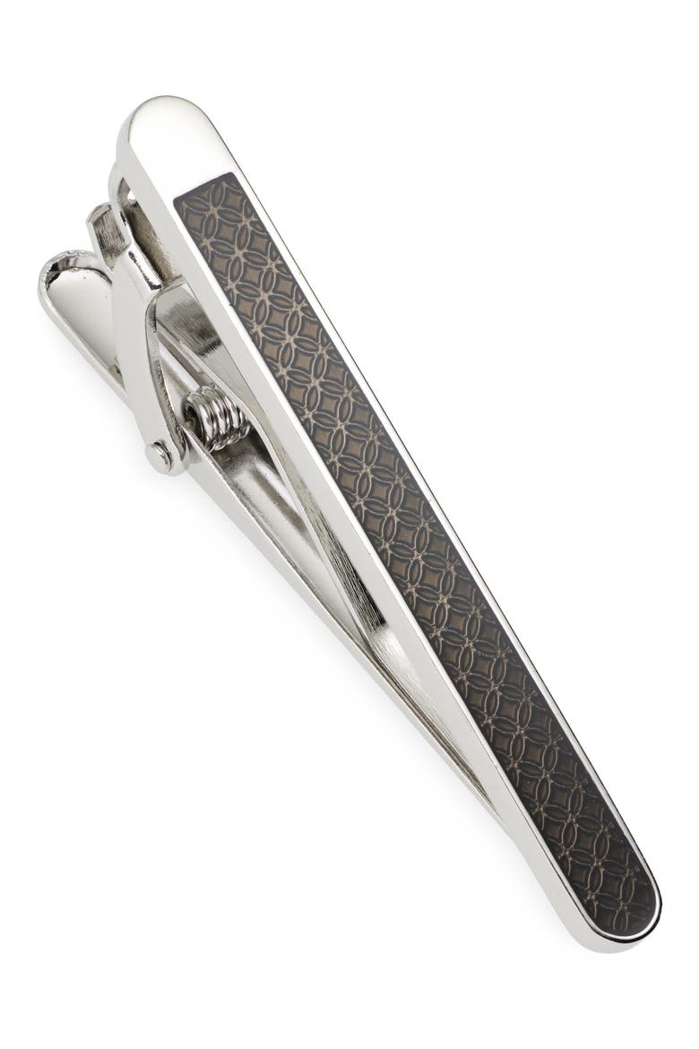 Medallion Pattern Tie Bar, Alternate, color, SILVER