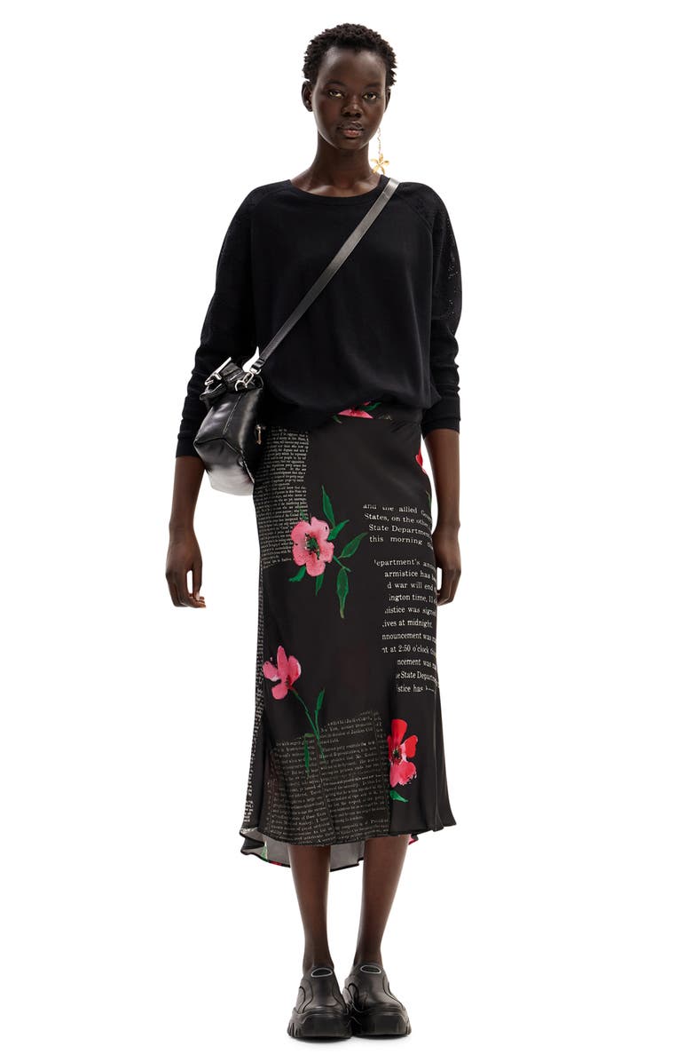 Desigual Jers Nicole Floral Sleeve Sweatshirt, Alternate, color, 