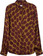 Dries Van Noten Chowy Fountain of Eggs Print Twill Button-Up Shirt