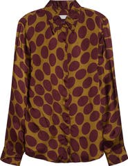 Dries Van Noten Chowy Fountain of Eggs Print Twill Button-Up Shirt