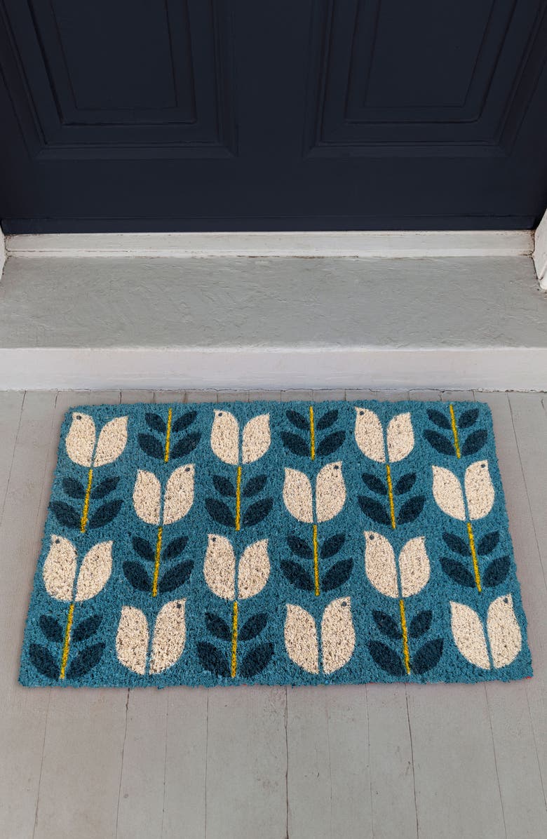 ENTRYWAYS Birds In Bloom Doormat, Alternate, color, Blue