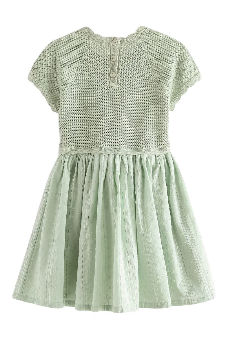 Kids' Crochet Fit & Flare Dress, Alternate, color, GREEN