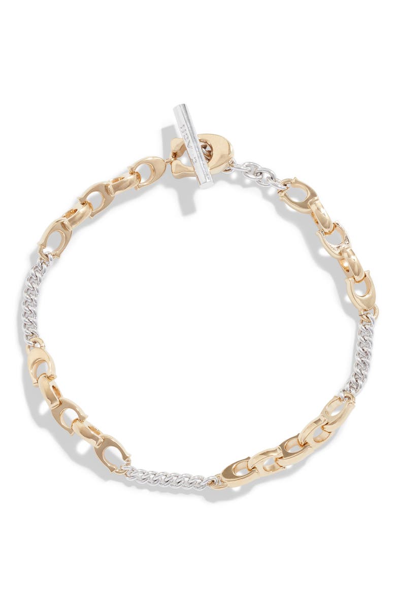 COACH Mixed Chain Bracelet, Main, color, 