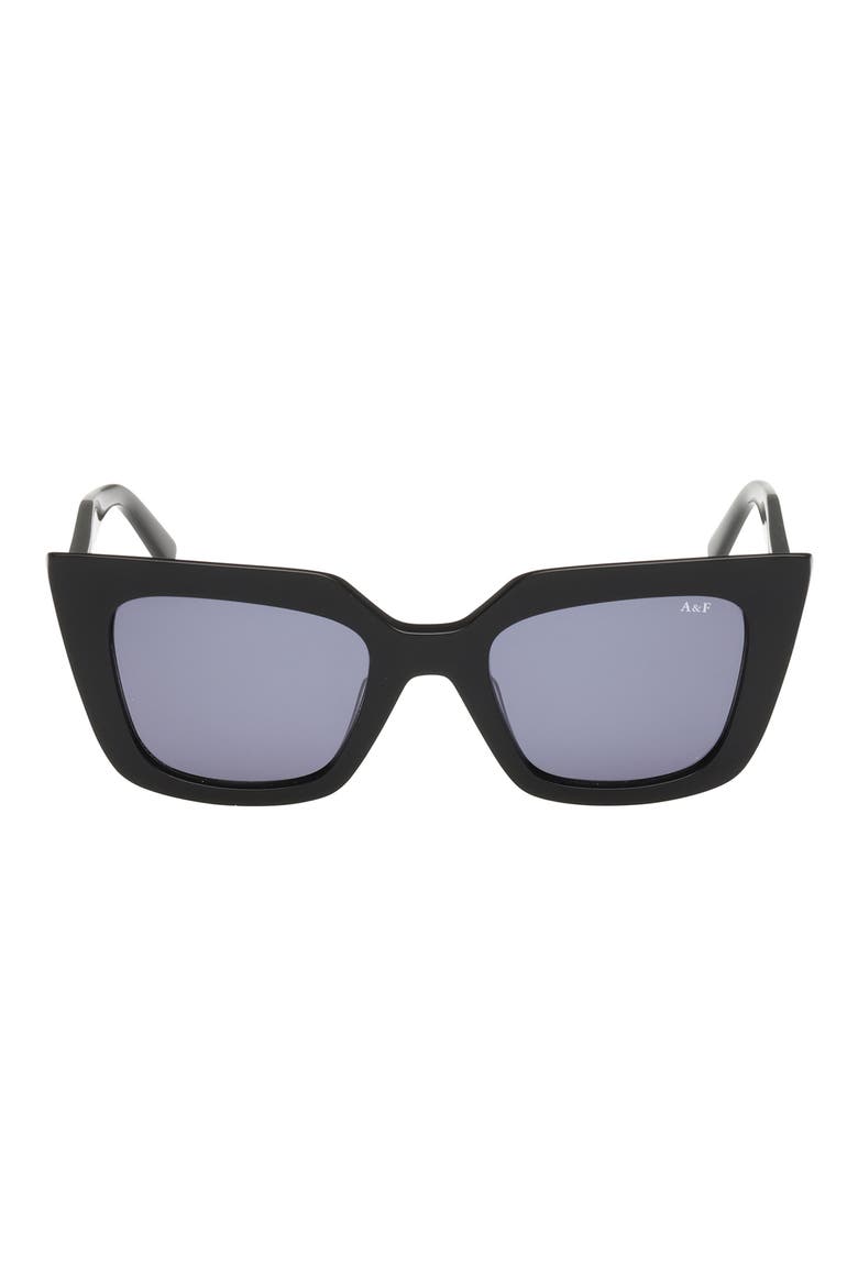 51mm Cat Eye Sunglasses, Main, color, SHINY BLACK / SMOKE LENS