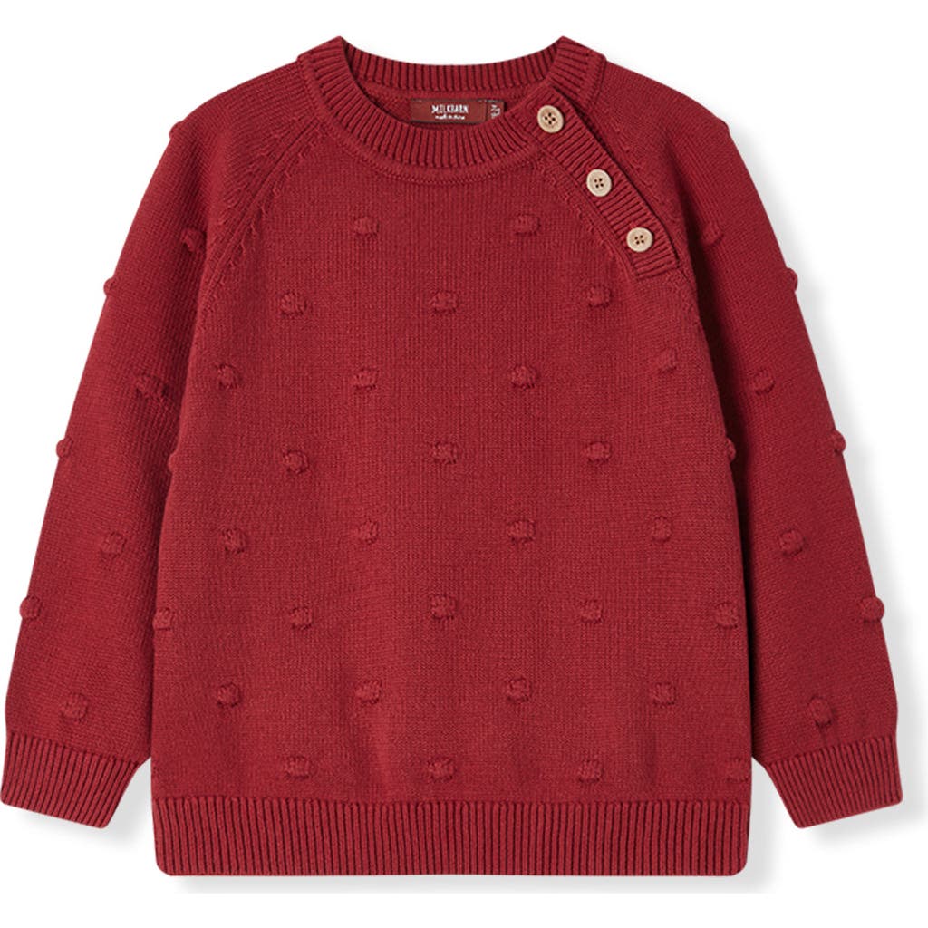 Milkbarn Knit Popcorn Sweater In Burgundy