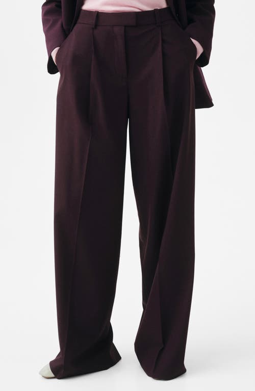 Mango Pleat Front Straight Leg Pants In Black
