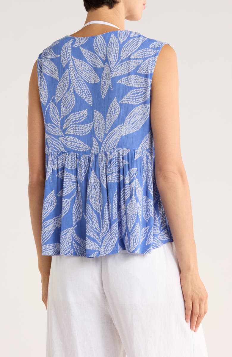 Elan Stripe Tie Front Cover-Up Tank, Alternate, color, Blue Cartagena