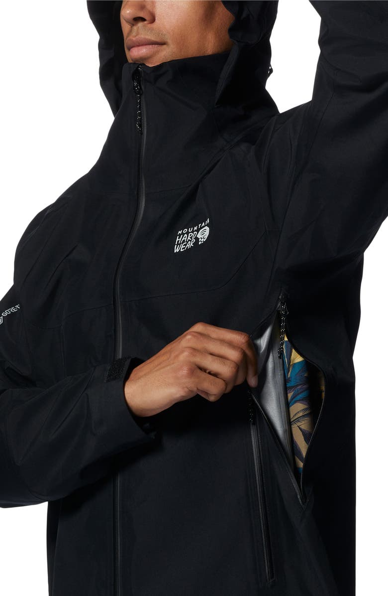 Mountain Hardwear TrailVerse<sup>™</sup> Gore-Tex<sup>®</sup> Waterproof Hooded Jacket, Alternate, color, Black