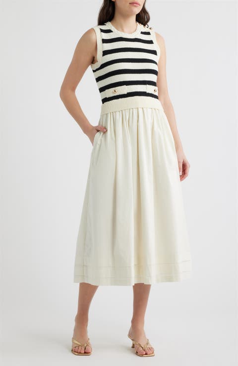 Mixed Media Sleeveless Dress