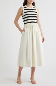 ZOE AND CLAIRE Mixed Media Sleeveless Dress