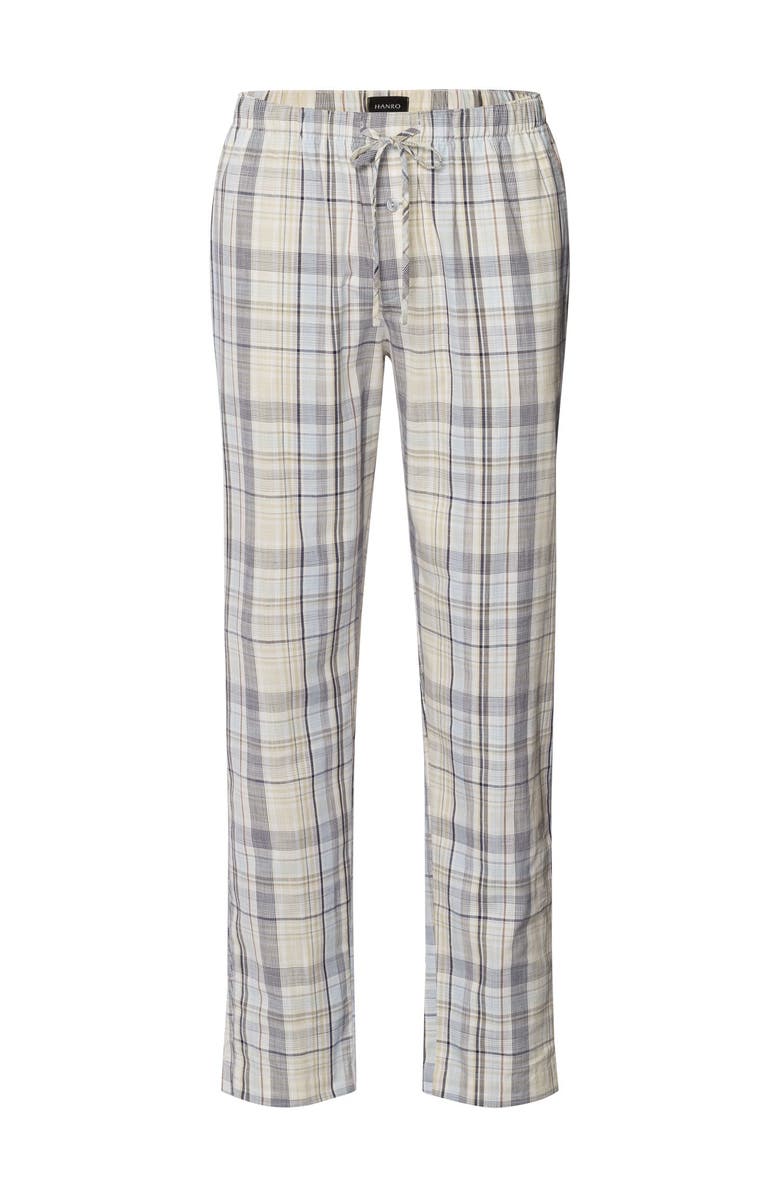 Hanro Night And Day Cotton Woven Pajama Pants, Main, color, Gentle Check