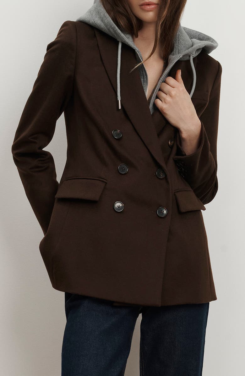 Veronica Beard Ellette Cashmere Dickey Jacket, Alternate, color, Dark Chocolate