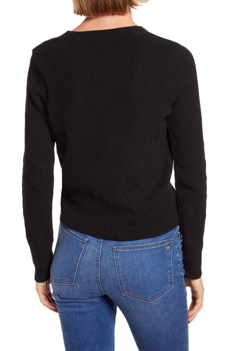 Elwood Knot Front Top, Alternate, color, TRUE BLACK
