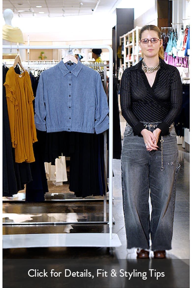 Scrunch Sleeve Chambray Crop Button-Up Top video