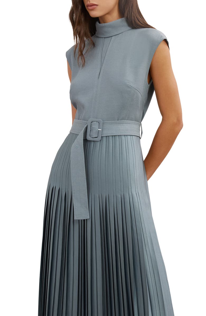 Reiss Ania Belted Pleated Maxi Dress, Alternate, color, Blue