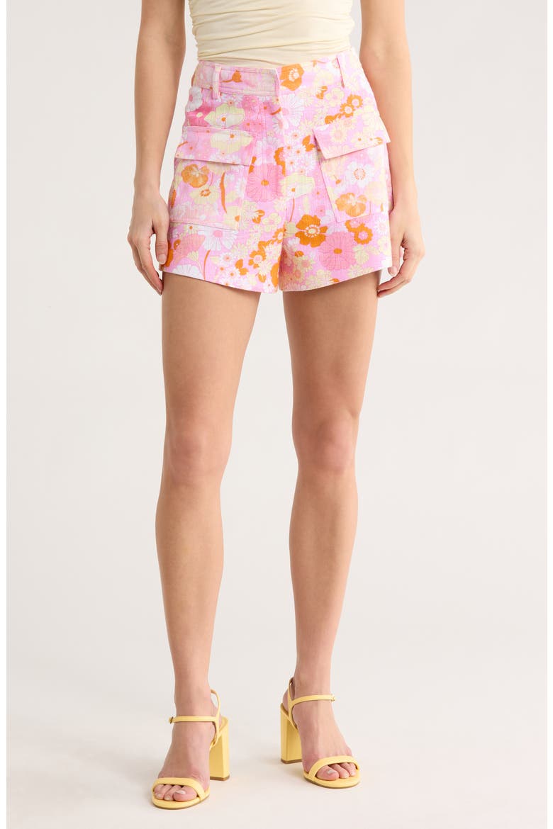 Isella Floral Shorts, Main, color, FLOWER POWER ROSE