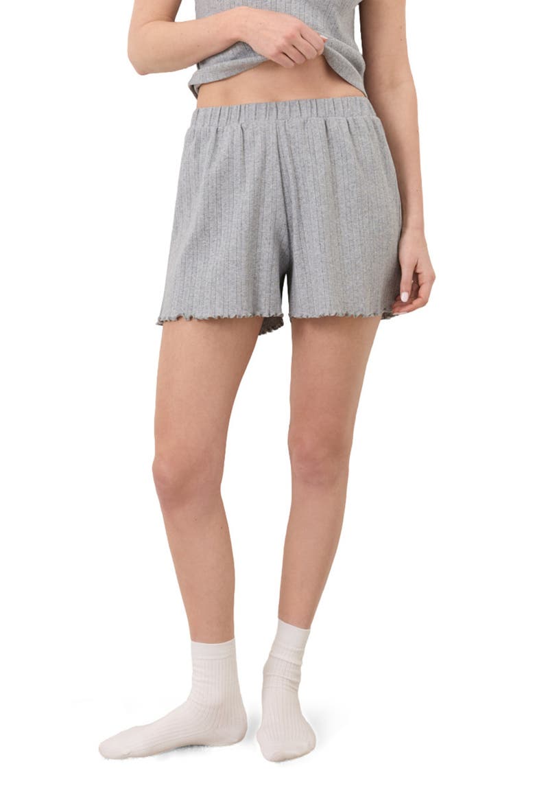 Organic Cotton Pointelle Short, Alternate, color, Heather Grey
